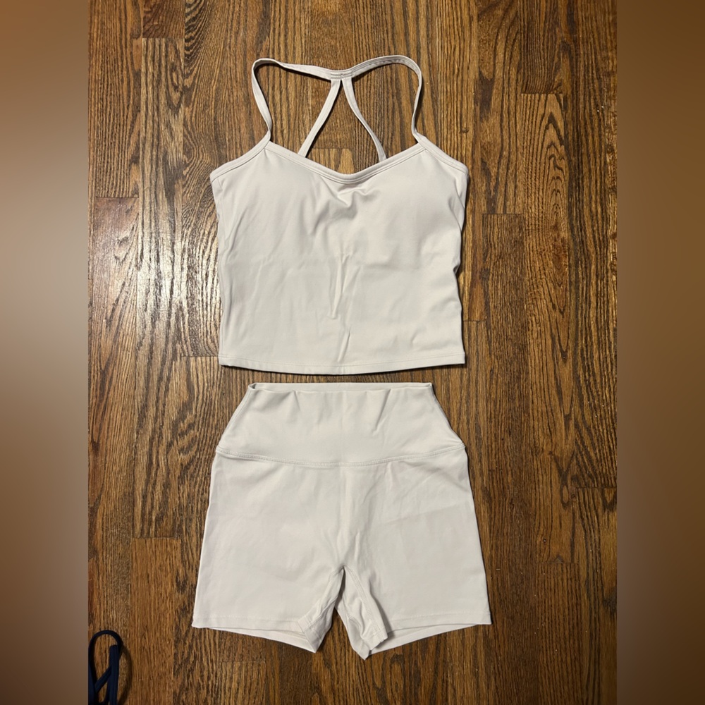 Elegant Cream Camisole Top and Shorts